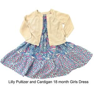 Lilly Pulitzer for Target Girls Dress & Old Navy Cardigan 18 Months